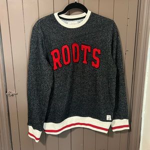 Cozy Cabin ROOTS sweatshirt.